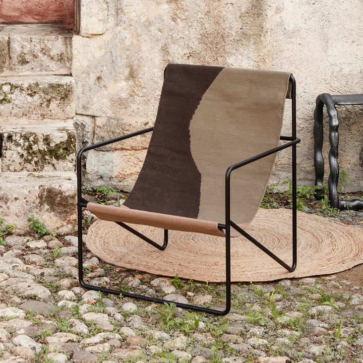 Desert Lounge Chair, noir / dune de ferm Living