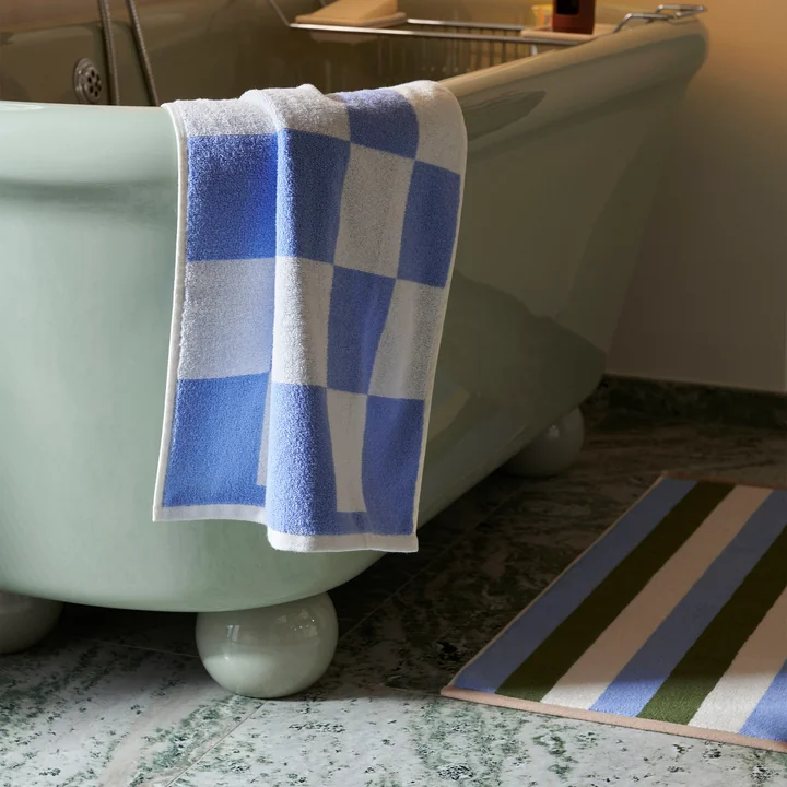 Check Tapis de bain, 50 x 90 cm, sky blue de HAY