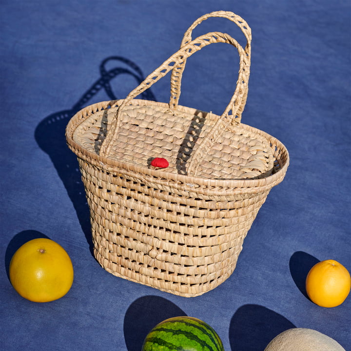 Sobremesa Panier à pique-nique et à provisions, natural / red de Hay