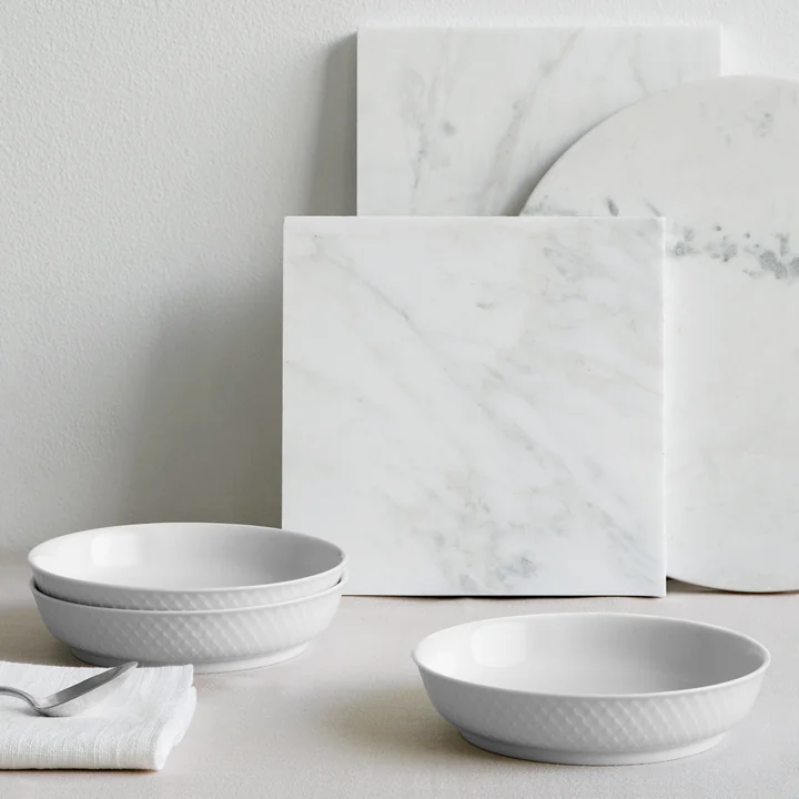 Rhombe Coupe à dessert de Lyngby Porcelæn dans la couleur blanc