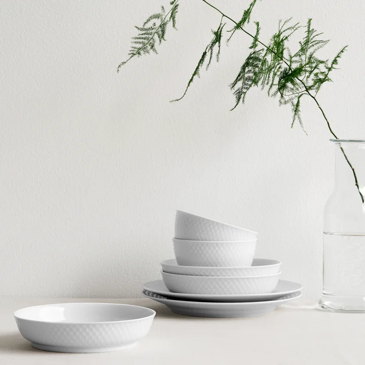 Rhombe Coupe à dessert de Lyngby Porcelæn dans la couleur blanc