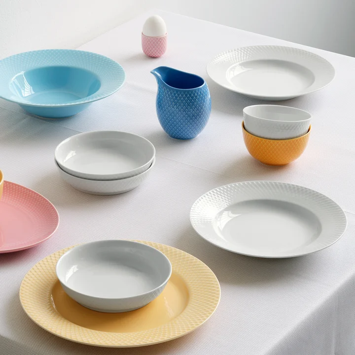 Rhombe Coupe à dessert de Lyngby Porcelæn dans la couleur blanc