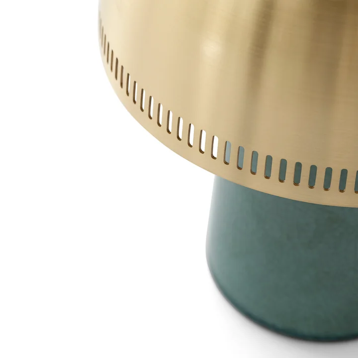 Raku Lampe à accu, blue green / brassed de & Tradition