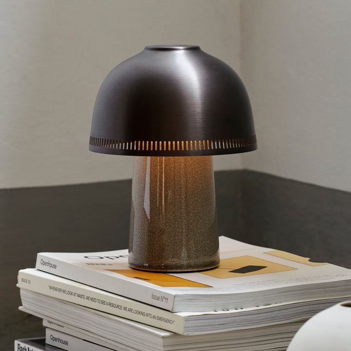 Raku Lampe à accu, beige grey / bronzed de & Tradition
