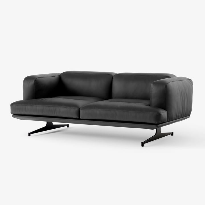 Inland Canapé AV22, 2 places, piétement noir / black noble leather de & Tradition