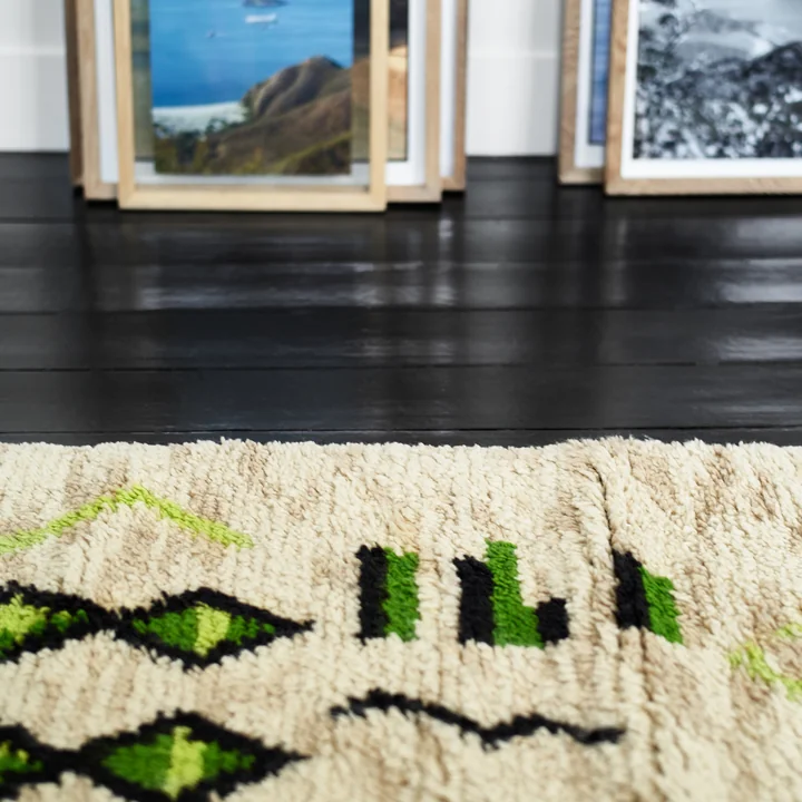 Tapis de laine tissé à la main, 80 cm x 370 cm, neon green de HKliving
