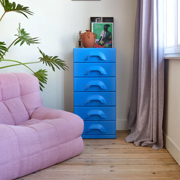 Commode, avec 6 tiroirs / bright blue de HKliving