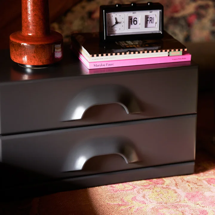Table de nuit avec tiroirs, charcoal de HKliving