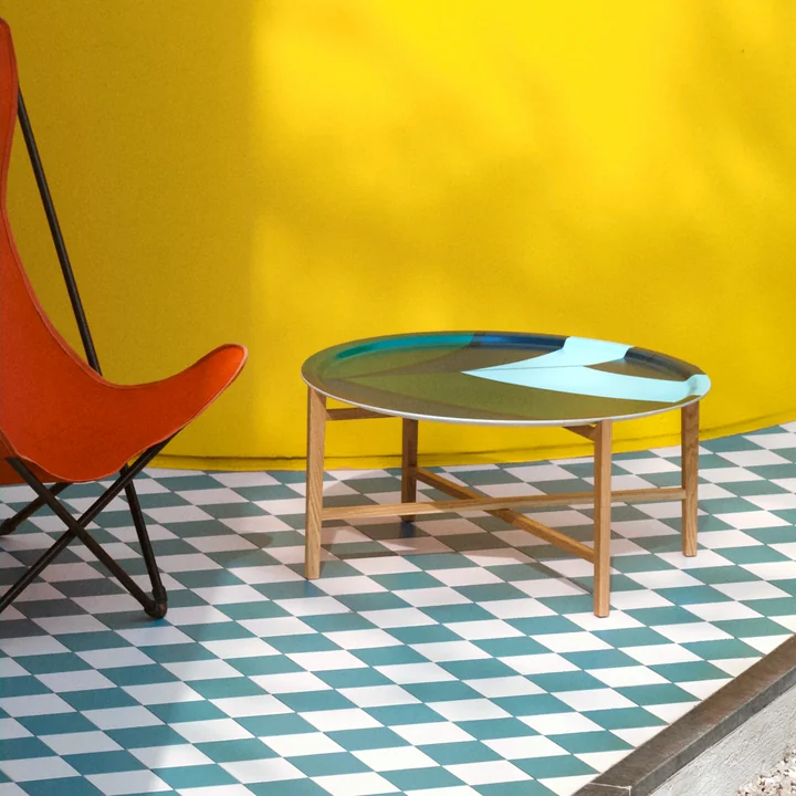 Support de plateau 31 x 66 cm, chêne en combinaison avec le plateau de service Savanni