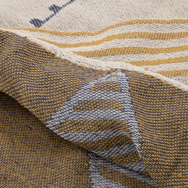 Couverture Jaipu, 130 x 180 cm, jaune moutarde de House Doctor