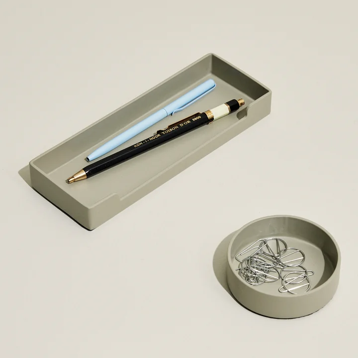 District Plateau de rangement square, gris clair de Hübsch Interior