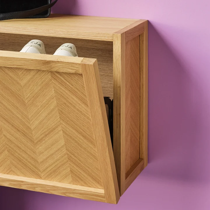 Herringbone Armoire à chaussures, chêne naturel de Hübsch Interior