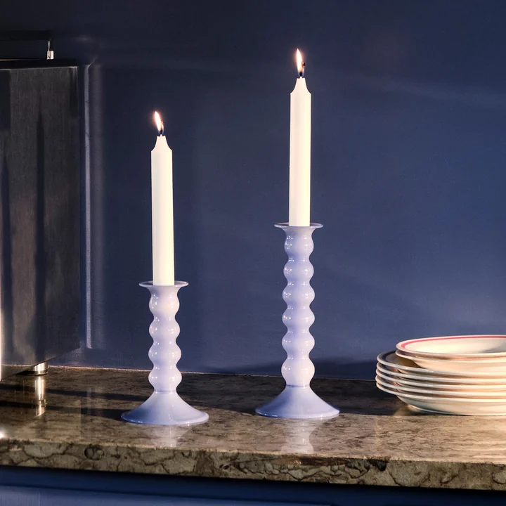 Wavy Bougeoir, jade bleu clair de HAY