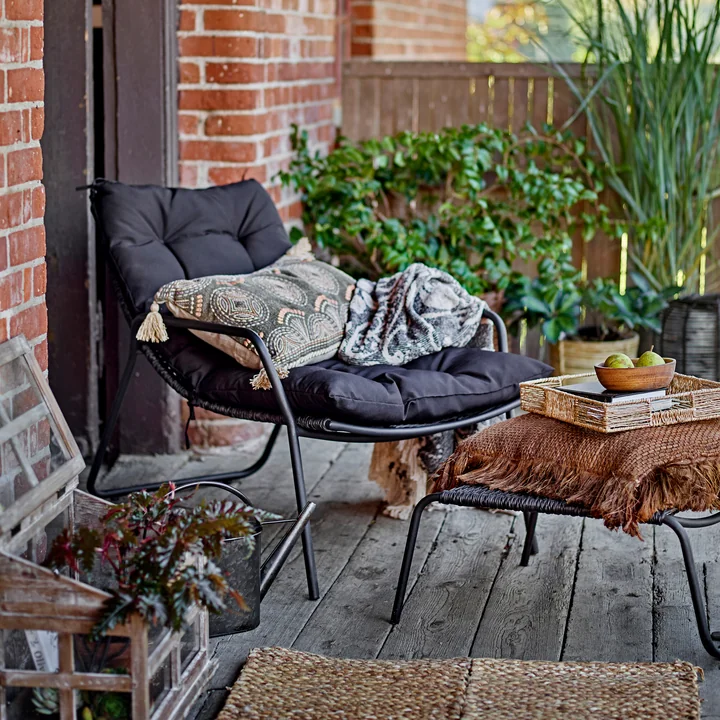 Bloomingville - Chaise longue Boel avec repose-pieds