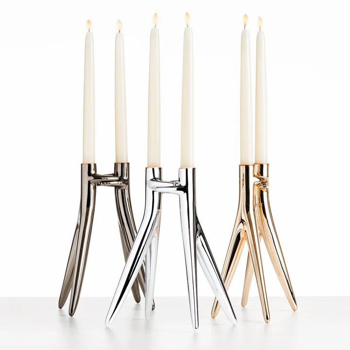 Abbracciaio Bougeoir, chrome brillant de Kartell