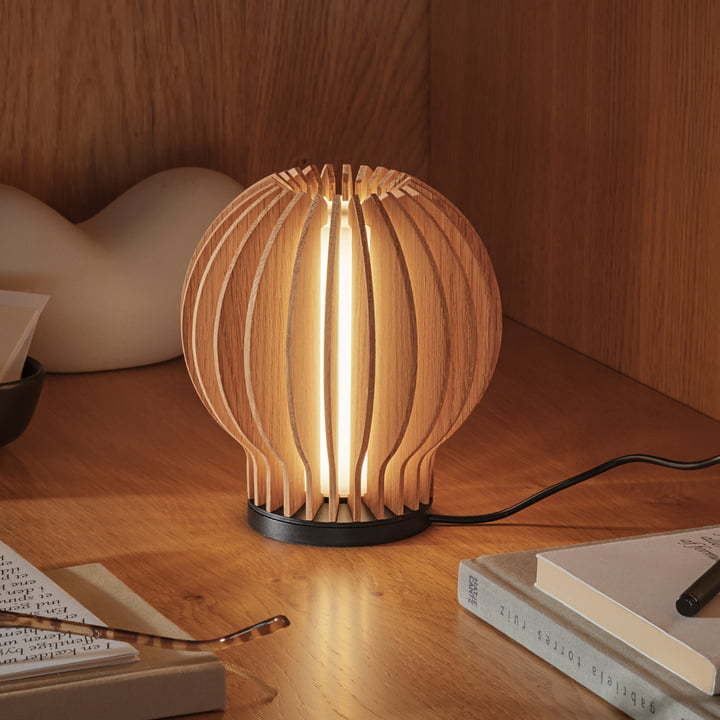 Radiant Lampe LED à accu, Ø 14 x H 15 cm, chêne de Eva Solo