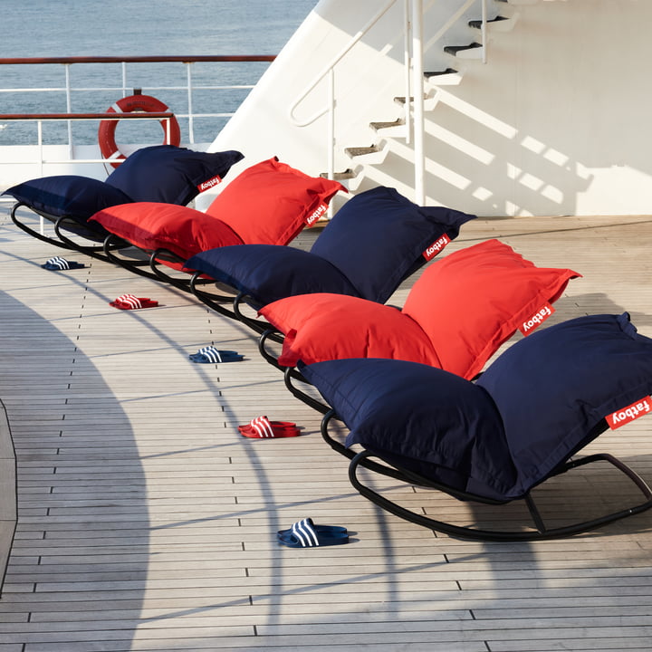 Fatboy - Set promotionnel : Rock 'n' Roll Lounge Chair, noir + Original Outdoor Sitzsack, dark ocean et red