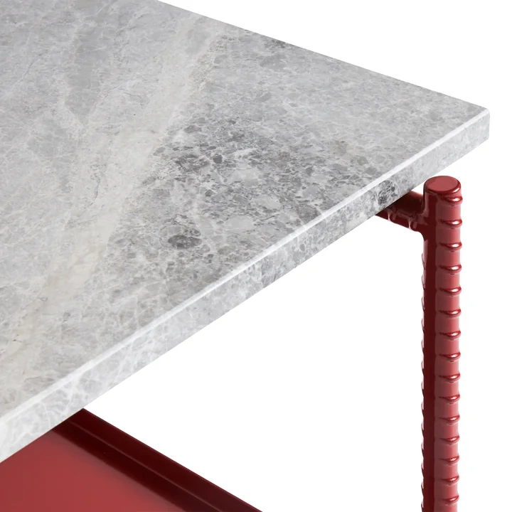 Rebar Table d'Appoint, Marbre gris / barn red de HAY