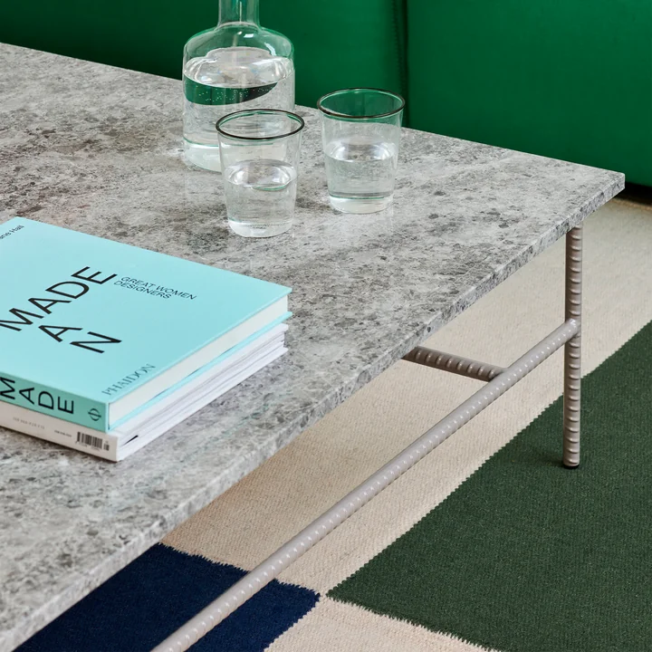 Rebar Coffee Table, marbre gris / gris fossile de HAY