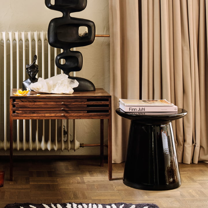 Table d'appoint en faïence, M, noir de HKliving