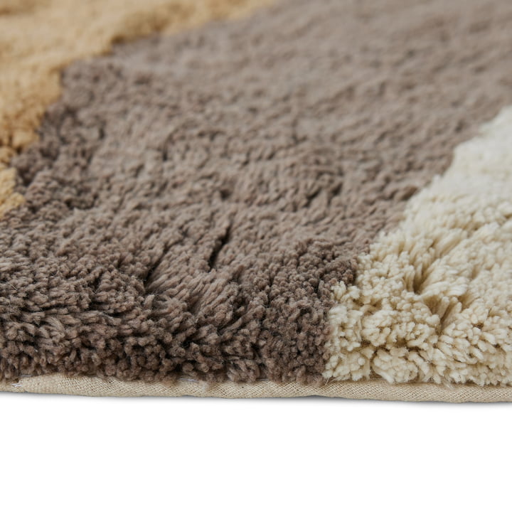 Natural Waves Tapis de bain, Ø 120 cm, marron de HKliving