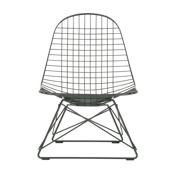 Wire Chair LKR, vert foncé (patins en plastique basic dark) de Vitra