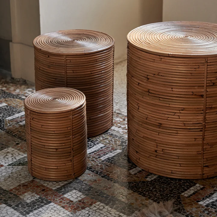 Ferm Living - Column Storage, teinté naturel (jeu de 3)