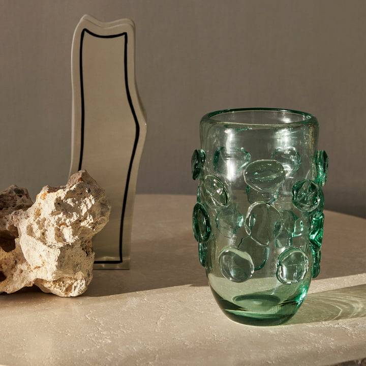 ferm Living - Lump Vase, H 25 cm x Ø 17 cm, transparent (recyclé)