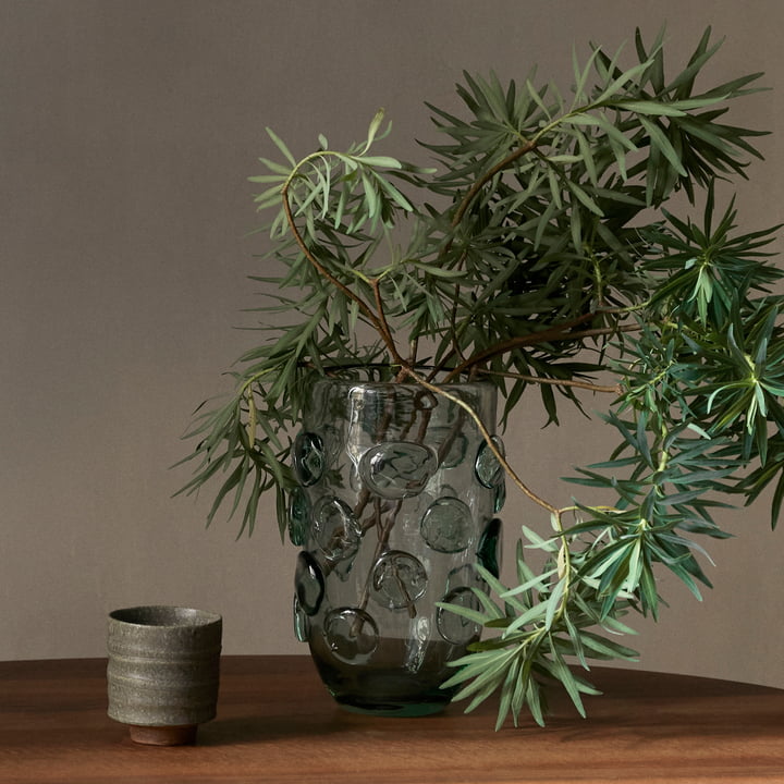 ferm Living - Lump Vase, H 25 cm x Ø 17 cm, transparent (recyclé)