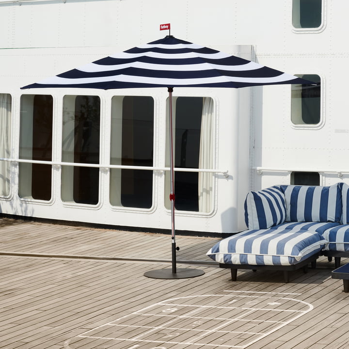 Stripesol Set parasol Ø 350 cm bleu foncé de Fatboy