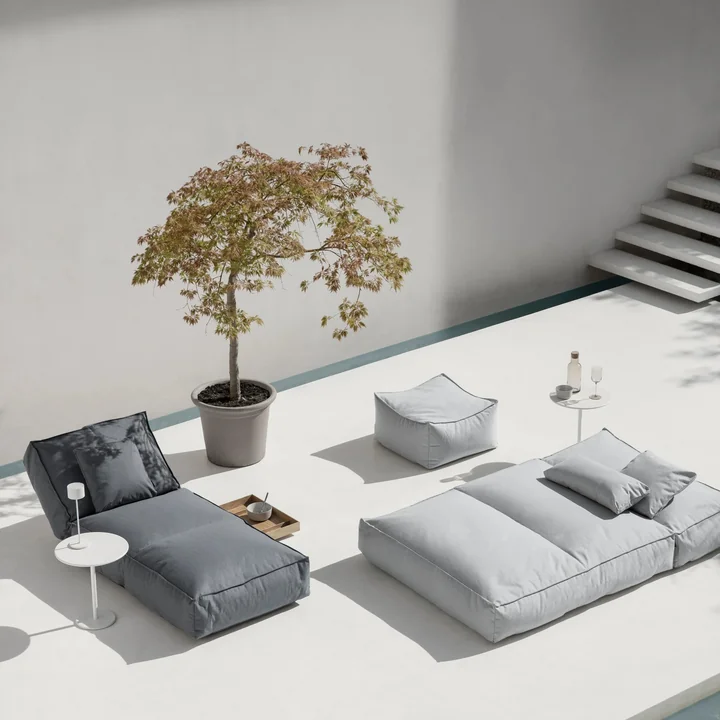 Stay Outdoor coussin et tabouret, cloud de Blomus
