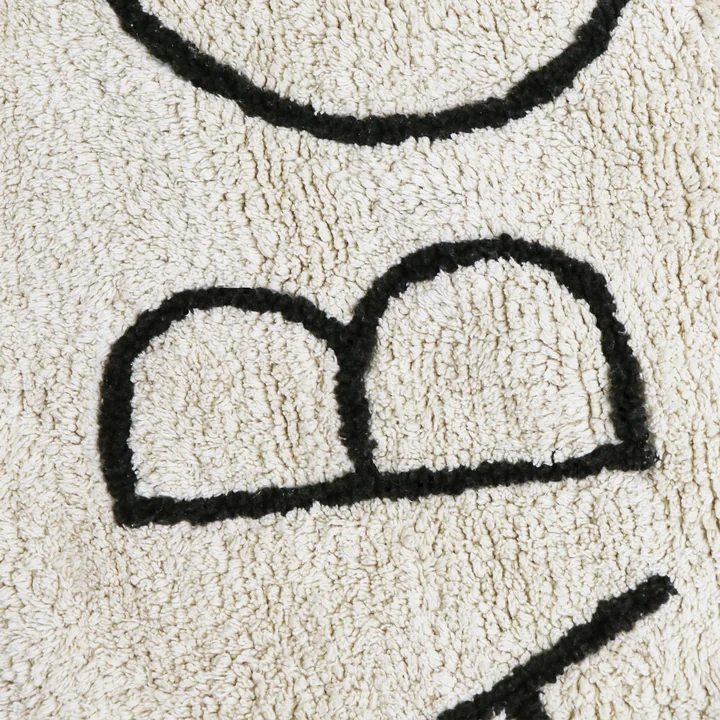 ABC Tapis, Ø 150 cm, naturel / noir de Lorena Canals