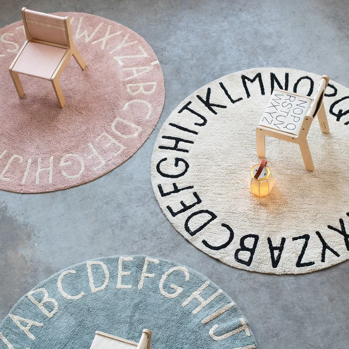 ABC Tapis, Ø 150 cm, naturel / noir de Lorena Canals