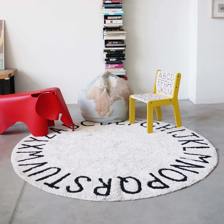 ABC Tapis, Ø 150 cm, naturel / noir de Lorena Canals