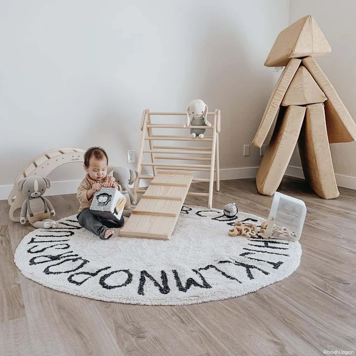 ABC Tapis, Ø 150 cm, naturel / noir de Lorena Canals