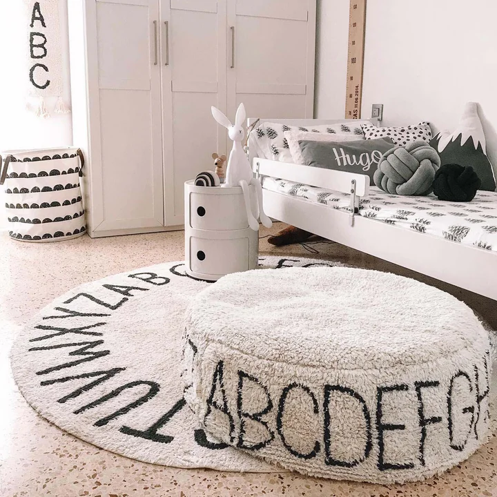 ABC Tapis, Ø 150 cm, naturel / noir de Lorena Canals