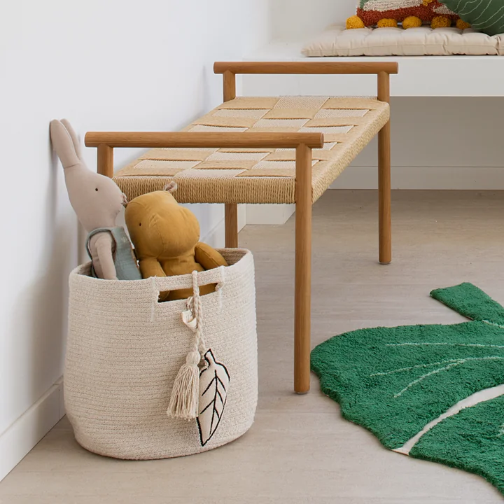 Panier de rangement, feuilles, naturel de Lorena Canals