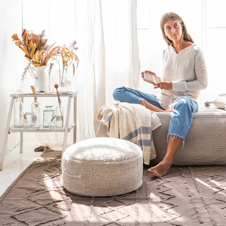 Chill Pouf, 50 x 50 cm, naturel de Lorena Canals
