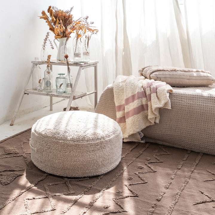 Chill Pouf, 50 x 50 cm, naturel de Lorena Canals