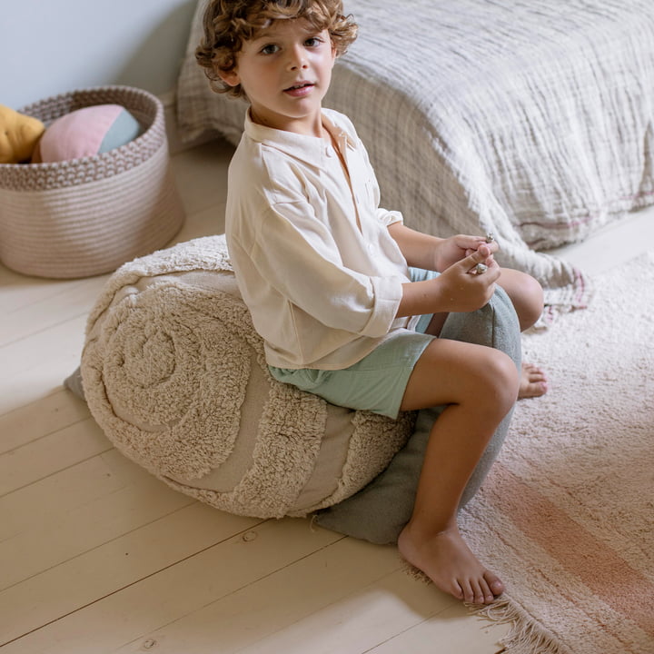 Pouf Mr. Snail, bleu de Lorena Canals