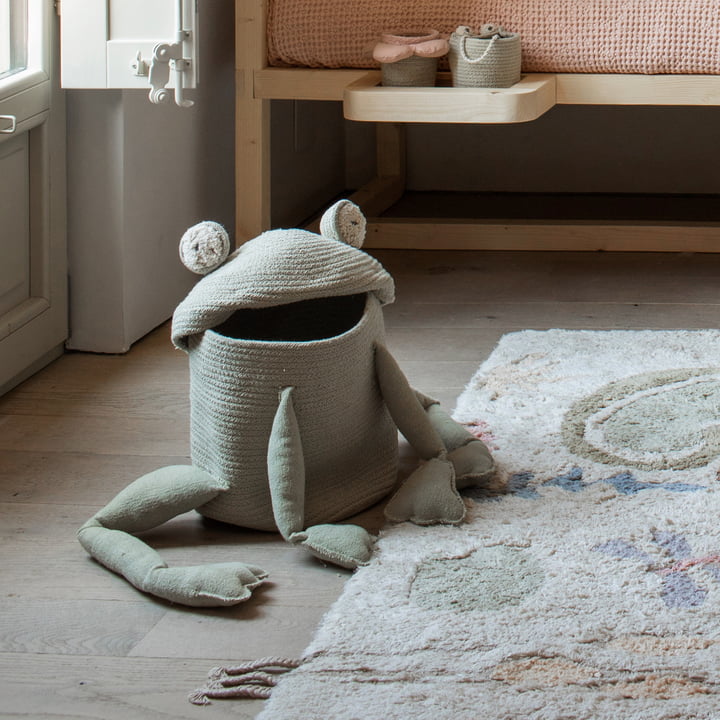 Panier de jeu et de rangement, Fred the Frog, vert de Lorena Canals