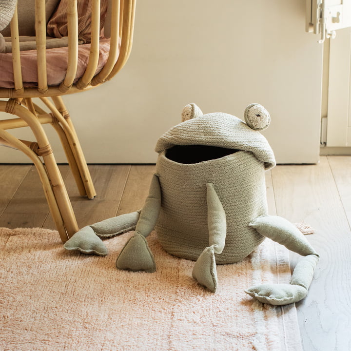 Panier de jeu et de rangement, Fred the Frog, vert de Lorena Canals