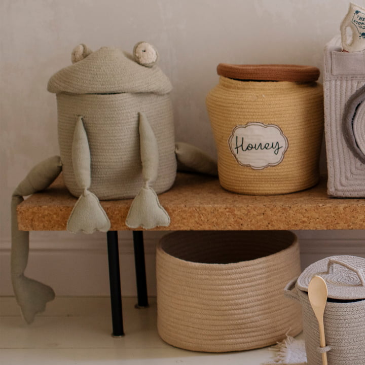 Panier de jeu et de rangement, Fred the Frog, vert de Lorena Canals