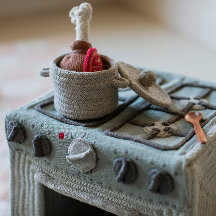 Panier de jeu et de rangement, cuisine, bleu sauge de Lorena Canals