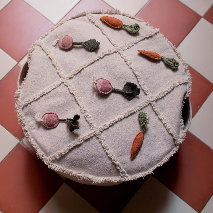 Tic-Tac-Toe Pouf, 50 x 50 cm, naturel de Lorena Canals