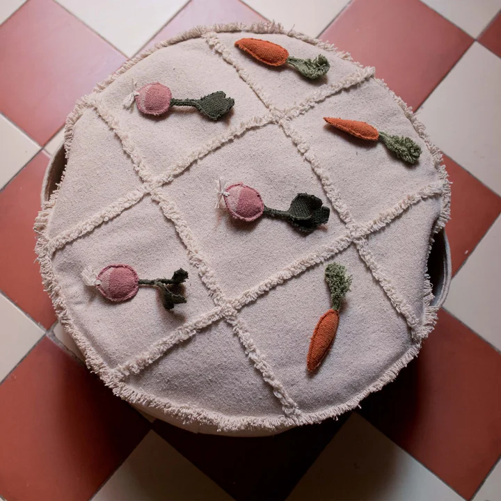 Tic-Tac-Toe Pouf, 50 x 50 cm, naturel de Lorena Canals