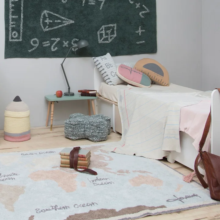 Vintage Map Tapis, 200 x 140 cm, bleu / vert / rose / naturel de Lorena Canals