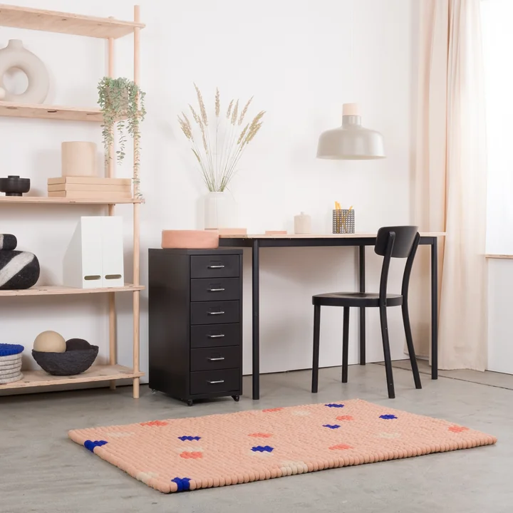 myfelt - Terra Tapis de boules de feutre rectangulaire