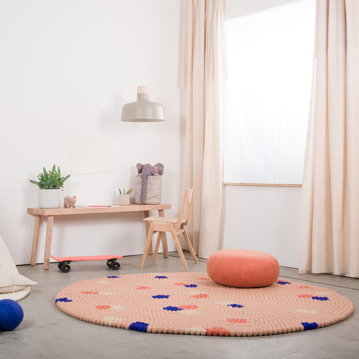 myfelt - Terra Tapis de boules de feutre rond