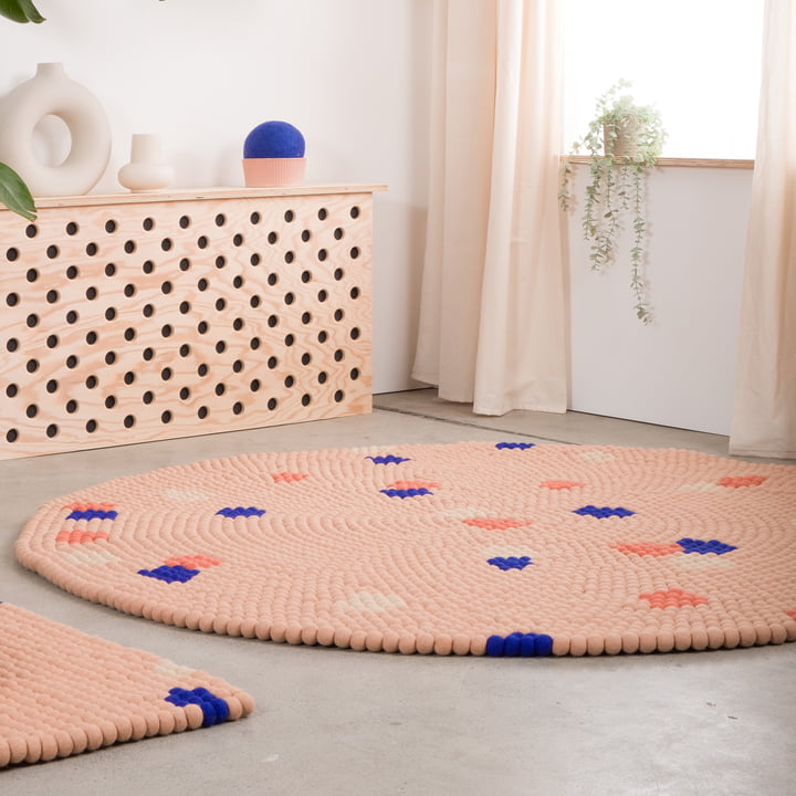 myfelt - Terra Tapis de boules de feutre rond